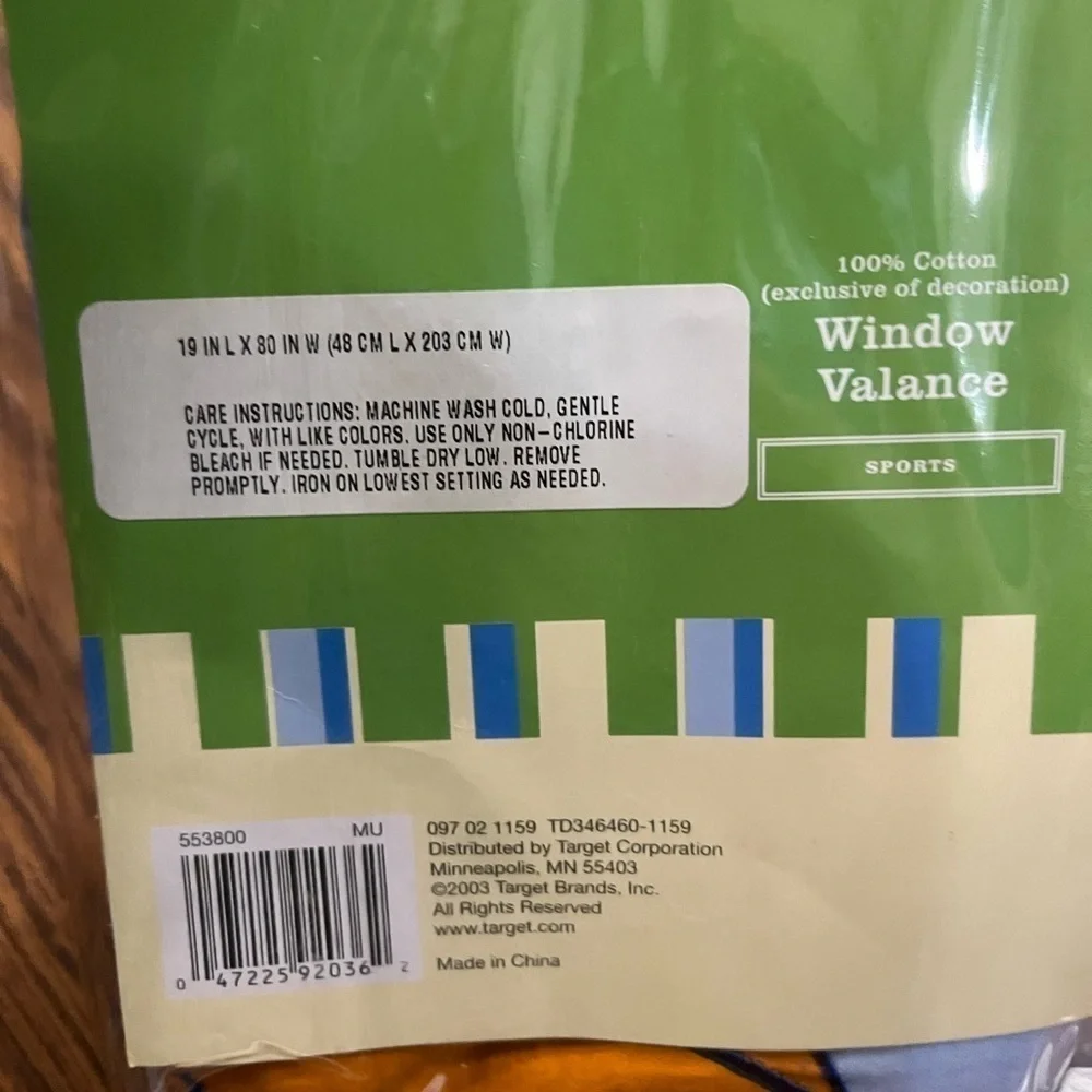 New in package - Sports Window Valance